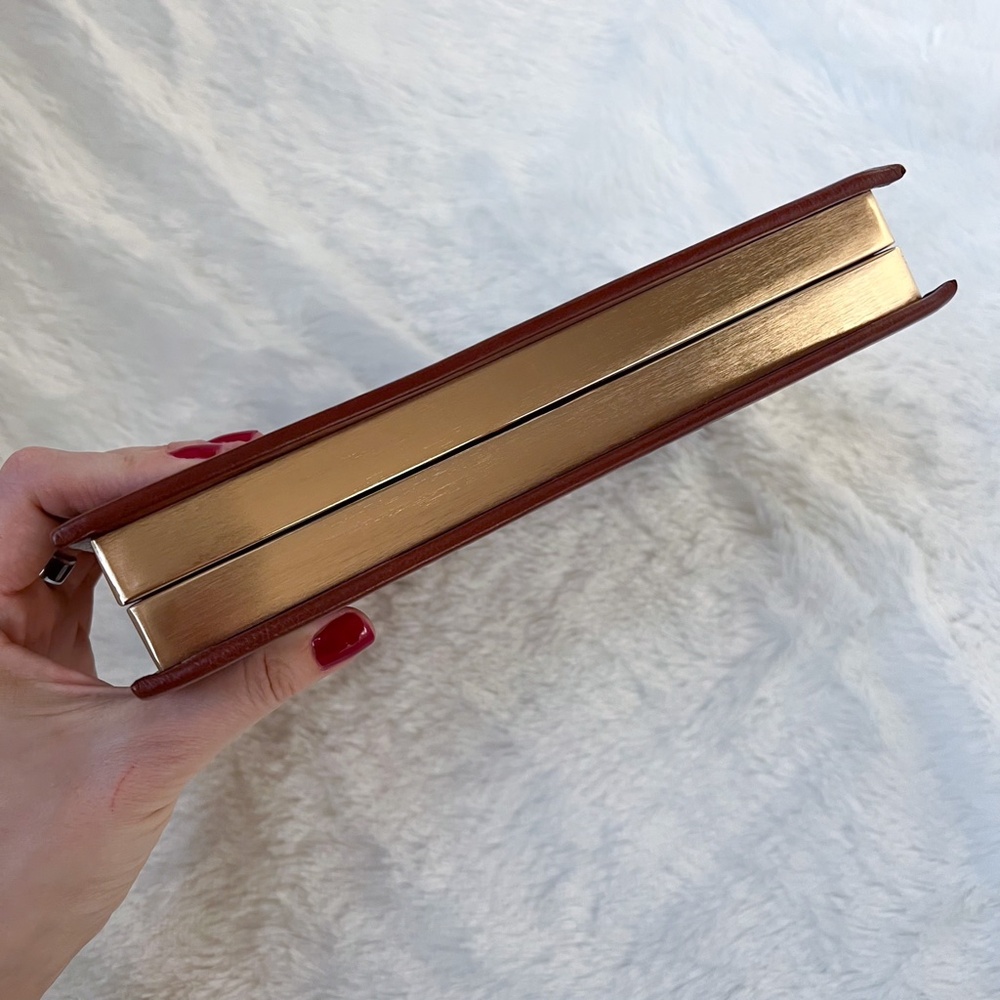 NWOT RARE Kate Spade Wordsmith Dictionary Clutch Toast Brown Camel Gold - Picture 10 of 15